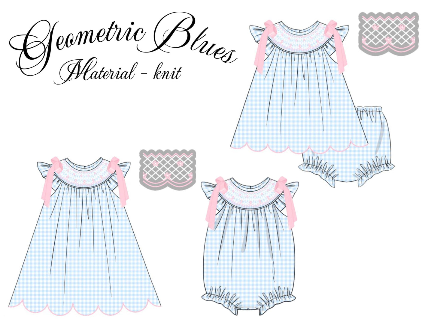 READY TO SHIP - GEOMETRIC BLUES