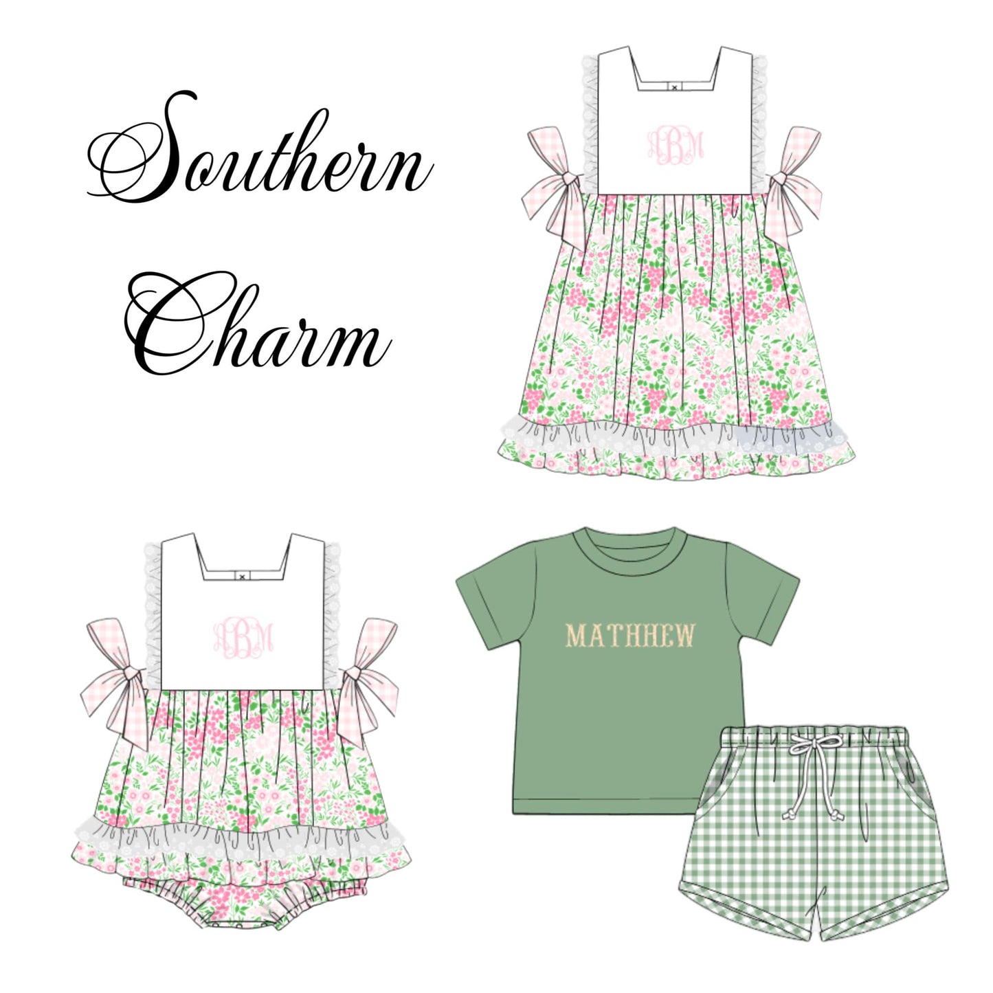 READY TO SHIP - SOUTHERN CHARM DRESS & SKIRTED BUBBLE