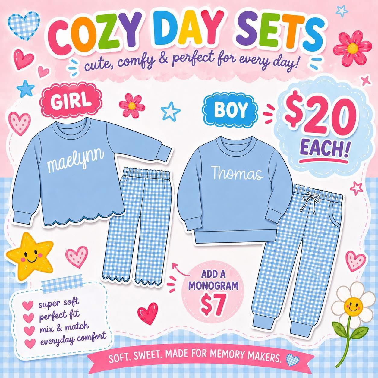 PREORDER - COZY DAY SETS eta END OF AUGUST