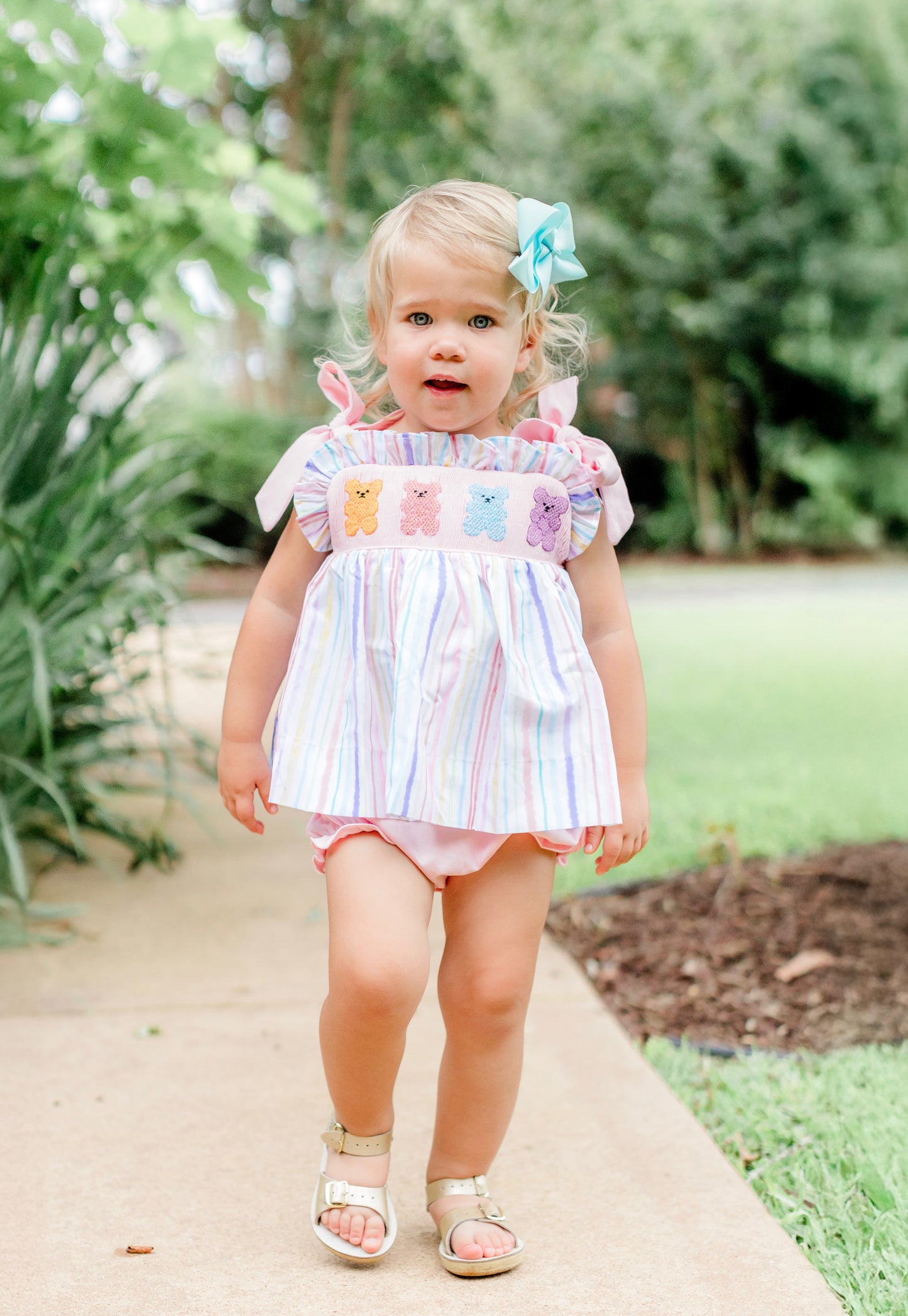 READY TO SHIP - GUMMY BEARS ARE FRIENDS HAND SMOCKED