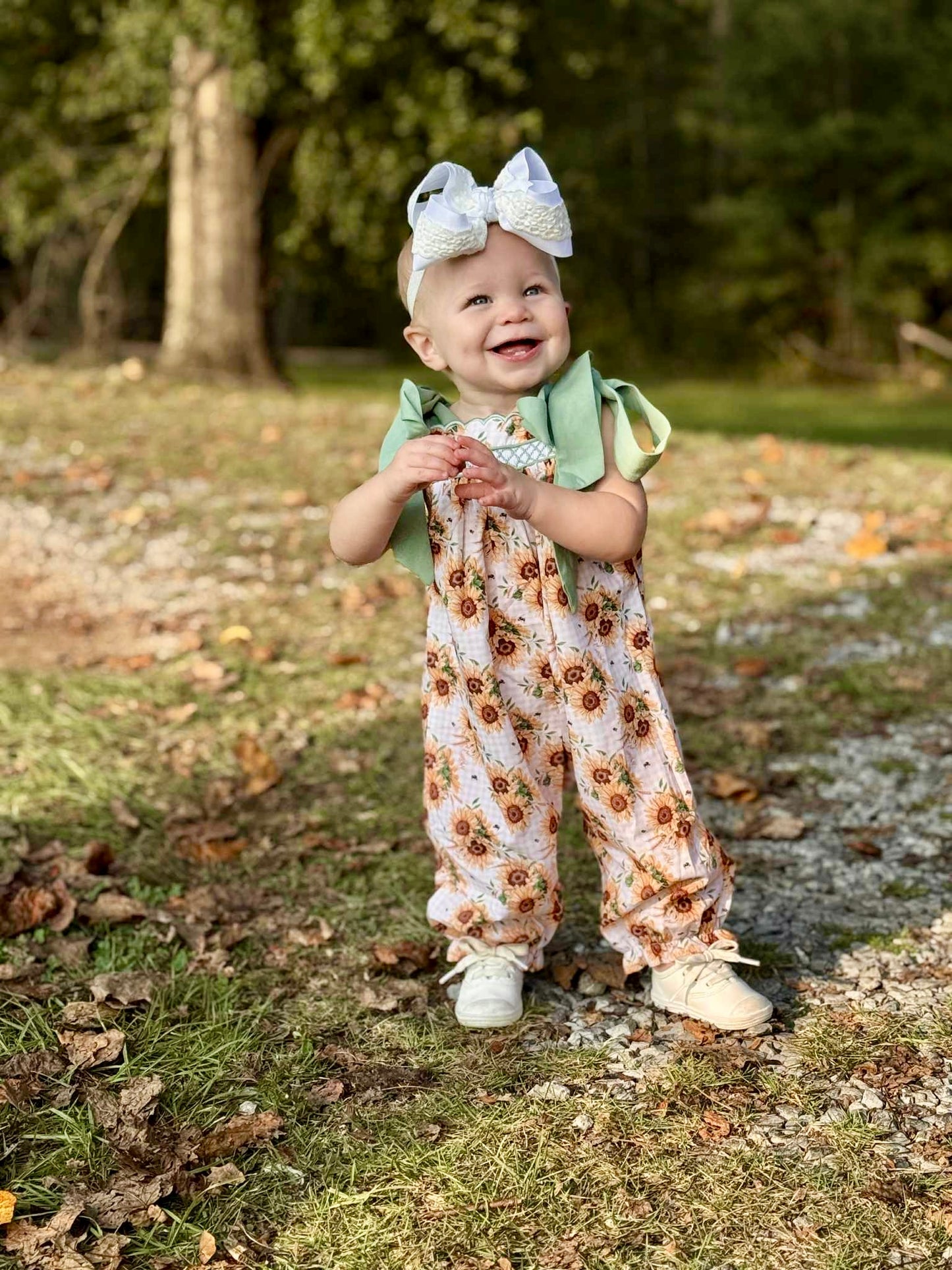 READY TO SHIP | GEO SMOCKED SUNFLOWERS