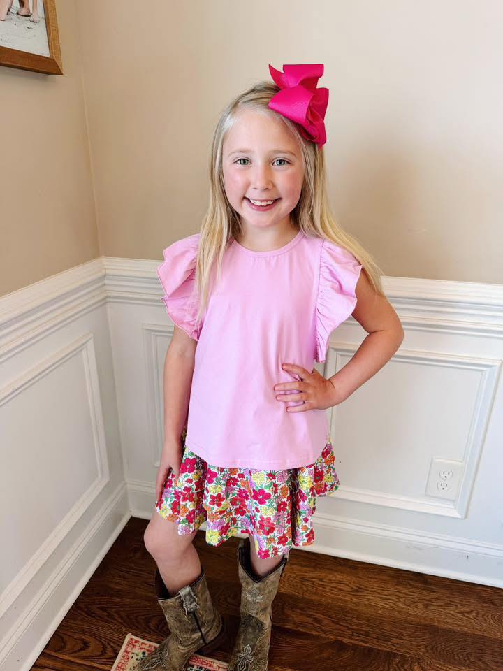 READY TO SHIP | ROSEY pink/purple SKORT SET