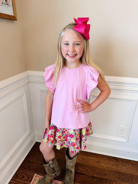 READY TO SHIP | ROSEY pink/purple SKORT SET