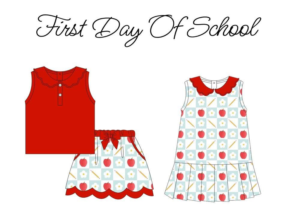 READY TO SHIP | FIRST DAY OF SCHOOL floral and pencil