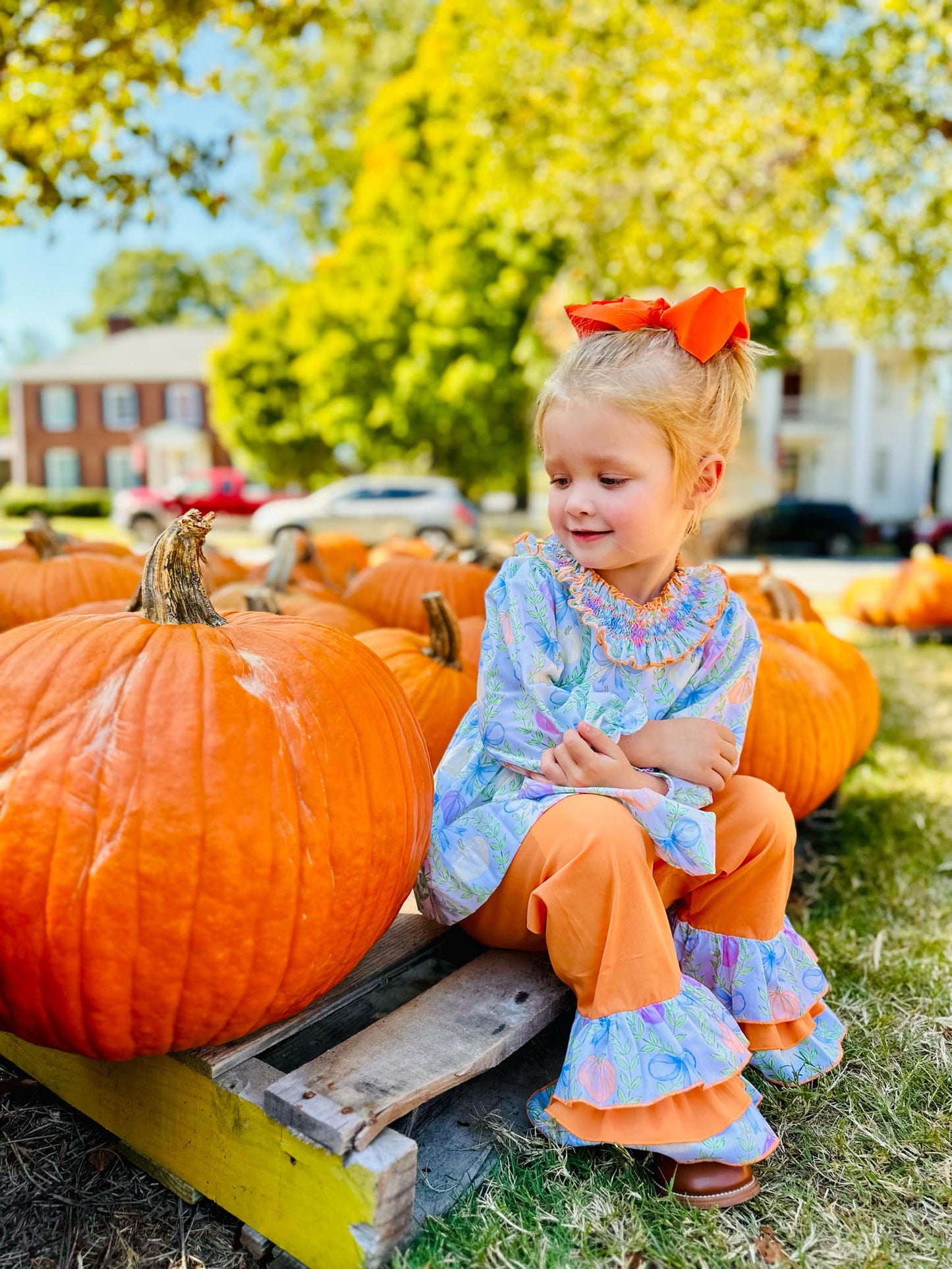 READY TO SHIP | TRELLIS PUMPKIN HAND SMOCKED
