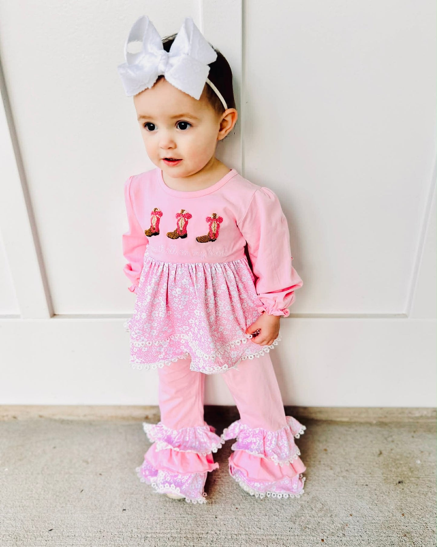 READY TO SHIP | BLAME IT ALL ON MY BOOTS GIRL PANT SET