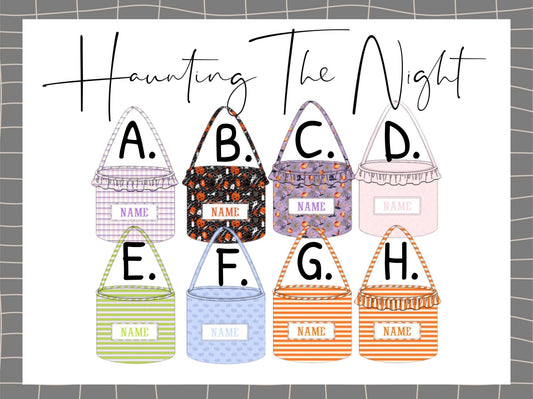 SMOCK PREORDER| HAUNTING THE NIGHT SMOCKED CANDY BASKETS